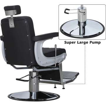 Vintage Heavy Duty Barber Chair - All Black Design