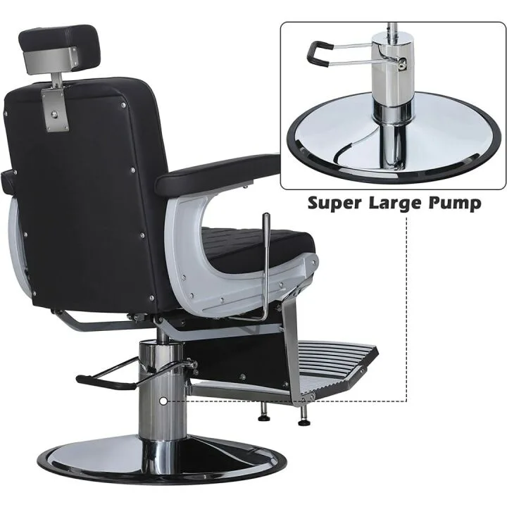 Vintage Heavy Duty Barber Chair - All Black Design