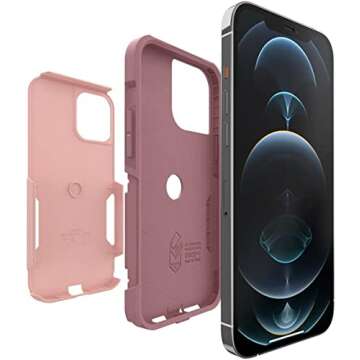 OtterBox Commuter Series Case for iPhone 12 Pro Max - Ballet Way (Pink Salt/Blush)
