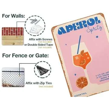 Decluezw Cocktail Aperol Spritz Metal Sign for Vintage Decor