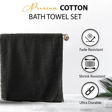 KAHAF Collection 100% Cotton Bath Towels 24x48 Pack of 6