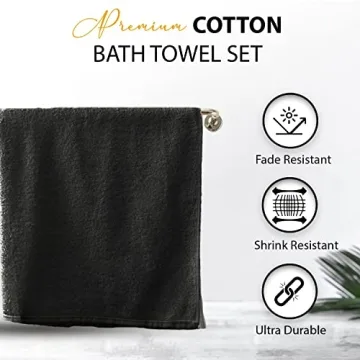 KAHAF Collection 100% Cotton Bath Towels 24x48 Pack of 6