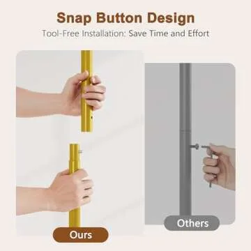 Hoctieon Gold Console Table, 3 Tier Entryway Table, Hallway Table, Narrow Sofa Table with Shelves, Entrance Table for Entryway, Gold and White