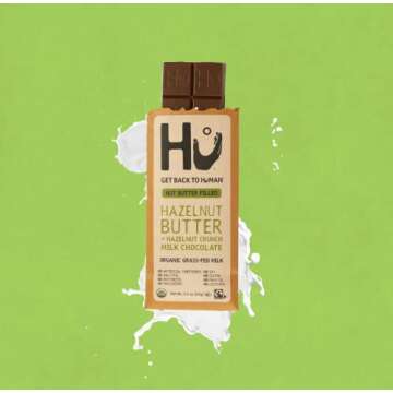 Hu Grass-Fed Milk Chocolate Bars Hazelnut Butter | Natural Ingredients, Organic Milk, Gluten Free, Paleo, Non GMO, Fair Trade Delicious Chocolate | 12 Pack | 2.1oz Each