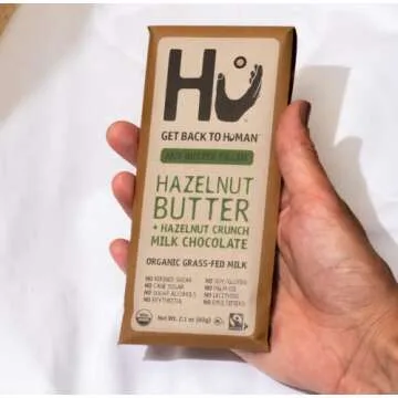 Hu Grass-Fed Milk Chocolate Bars Hazelnut Butter | Natural Ingredients, Organic Milk, Gluten Free, Paleo, Non GMO, Fair Trade Delicious Chocolate | 12 Pack | 2.1oz Each