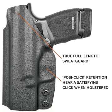 Rounded IWB Holster Fits: S&W Shield 9MM 40SW 3.1in Holster - RH - Black Kydex - Concealment Express...