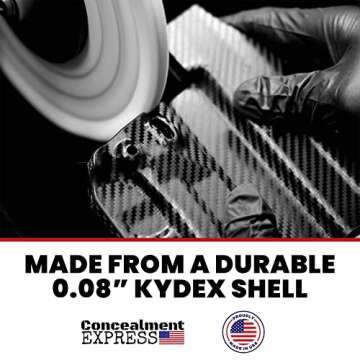 Rounded IWB Holster Fits: S&W Shield 9MM 40SW 3.1in Holster - RH - Black Kydex - Concealment Express - American Made