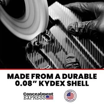 Rounded IWB Holster Fits: S&W Shield 9MM 40SW 3.1in Holster - RH - Black Kydex - Concealment Express - American Made