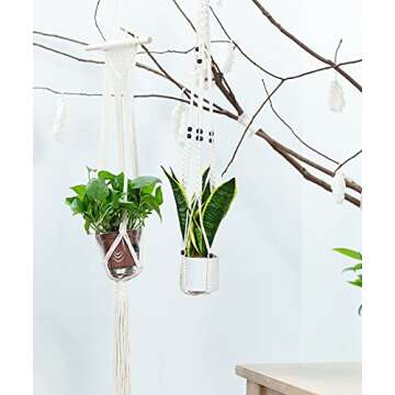 USESMTLE Macrame Plant Hangers 5 Pack Hanging Planters Indoor Outdoor Plant Hangers Handmade Hanging...