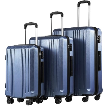 Coolife Expandable Luggage Set: 3 Pieces with TSA Lock