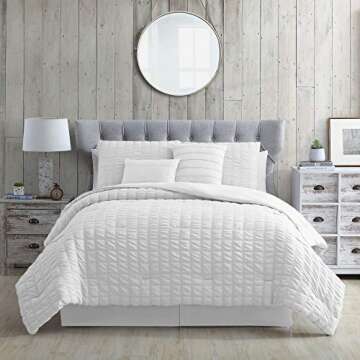Modern Threads Kallan 5-Piece Seersucker Comforter Set White King