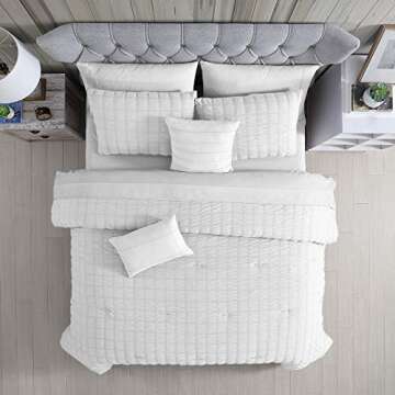 Modern Threads Kallan 5-Piece Seersucker Comforter Set White King