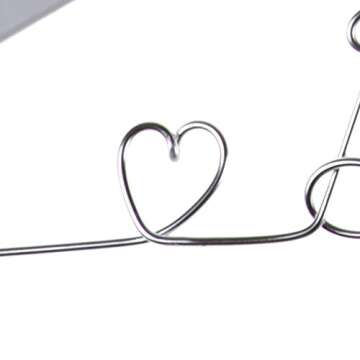 Vnque Wedding Dress Hanger Bride Hanger Wire Hanger Bridal Gift (White Silver Wire)