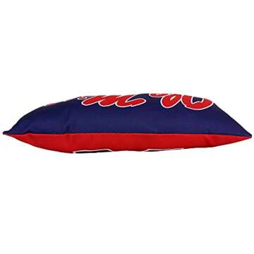 College Covers Solid Color Bolster Travel Pillow, 1 Count (Pack of 1), Ole Miss Rebels
