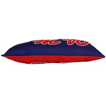 College Covers Solid Color Bolster Travel Pillow, 1 Count (Pack of 1), Ole Miss Rebels