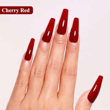 Imtiti Red Gel Nail Polish, 15ML Cherry Dark Red Gel Polish Christmas Red Gel Nail Polish Soak Off L...