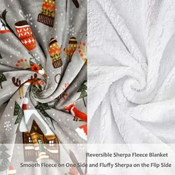 Catalonia Sherpa Throw Blanket, Super Soft Fleece Plush Sofa Couch Blanket, TV Bed Blanket, Comfy Cozy Fluffy Warm, Christmas Theme Throws, Blanket(50x60 inch, Tribe)