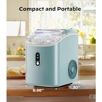 Portable Nugget Ice Maker with Self-Cleaning Function