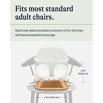 Lalo The Booster Seat for Babies & Toddlers, Children's Booster Seat, Easy to Clean Five-Point Safety Harness & Durable Non-Toxic Plastic Seat & Belly Bar - Coconut