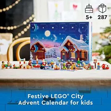 LEGO City 2022 Advent Calendar 60352 Building Toy Set for Kids, Boys and Girls Ages 5+; Includes a C...
