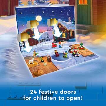 LEGO City 2022 Advent Calendar 60352 Building Toy Set for Kids, Boys and Girls Ages 5+; Includes a City Playmat and 5 City TV Characters (287 Pieces)