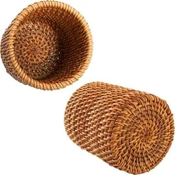 Okllen Rattan Pencil Holder - Stylish & Functional Organizer