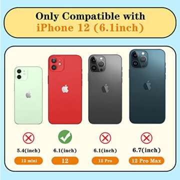 Petitian for iPhone 12 Case Stand/String, Luxury Cute Women Girls Heart Electroplated Designer Phone Cases for 12, Black