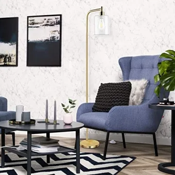 Stunning Industrial Floor Lamp with Glass Shade and Edison Bulb