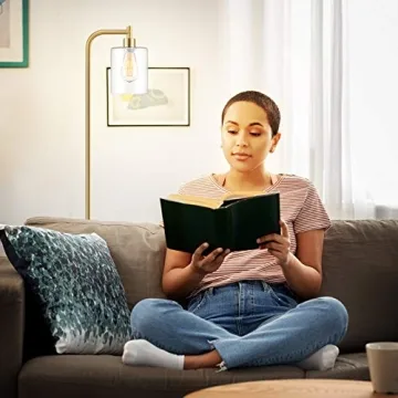 Stunning Industrial Floor Lamp with Glass Shade and Edison Bulb