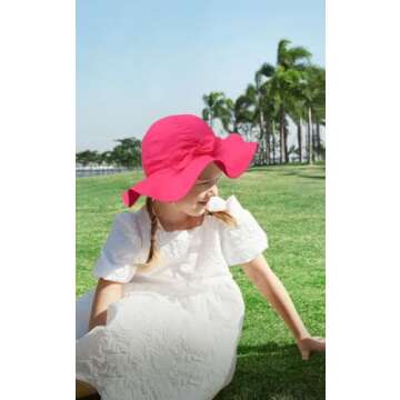 Vimeet Kid Baby Summer Hat Baby Sun Hat Toddler Beach Hat Baby Bucket Hat Baby Cap (16.9 in/3-6 Months, Rose)