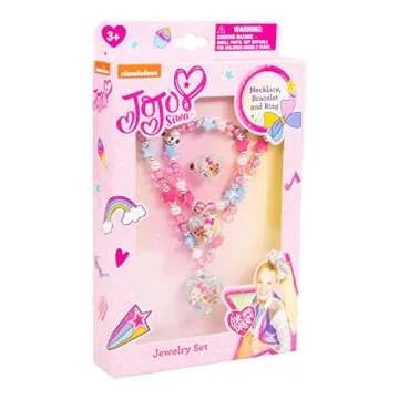 LUV HER Girls Jewelry Set - Dress Up 3 Piece Toy Jewelry Box Set with Bead Necklace, Bracelet, and R...