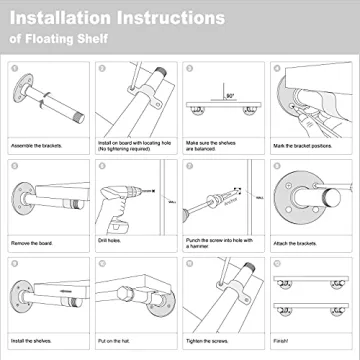 Mkono Rustic Pipe Floating Shelves Set - Stylish & Sturdy