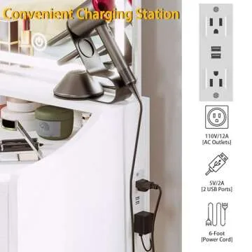 LIKIMIO Small Makeup Vanity Desk with Mirror and Lights