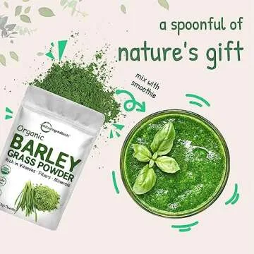 Organic Barley Grass Powder, 16 Ounces | US Grown | Rich in Vitamins, Minerals, Fibers, & Antioxidants | Superfood Greens Mix for Immune Health and Digestion Support | Non-GMO