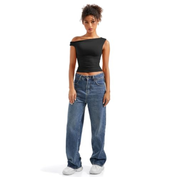 SUUKSESS Women Off Shoulder Tops Stylish Y2K Crop Top