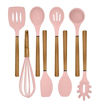 Country Kitchen Silicone Utensil Set - 8 Piece in Pink