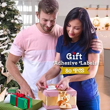 80 Self-Adhesive Christmas Gift Tags for Easy Wrapping