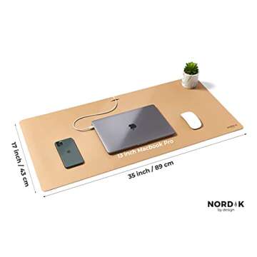 Nordik Leather Desk Mat - Elegant Organizer for Home Office