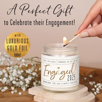 Engagement Candle Gift with Peony Rose Scent for Her