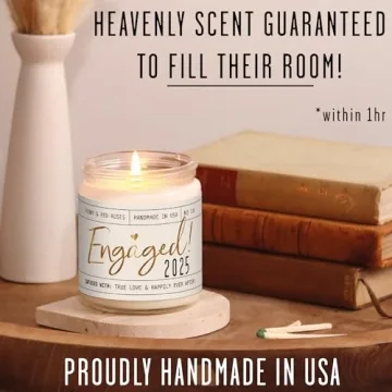 Engagement Candle Gift with Peony Rose Scent for Her