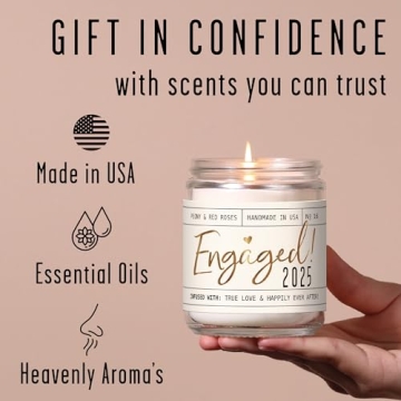 Engagement Candle Gift with Peony Rose Scent for Her