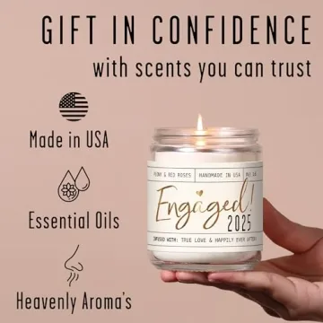 Engagement Candle Gift with Peony Rose Scent for Her