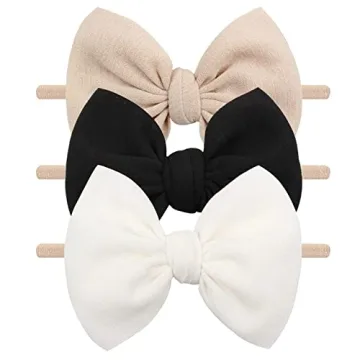 YanJie Baby Girls Nylon Headbands - Adorable Bow Hair Accessories for Infants and Toddlers