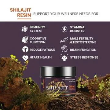 Yzmoffer Shilajit Pure Himalayan Organic Shilajit Resin, Gold Grade Pure Shilajit for Men and Women, Pure Natural Shilajit with 85+ Trace Minerals & Fulvic Acid for Energy, Immune Support, 50 Grams