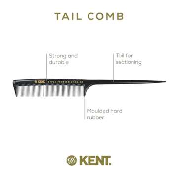Kent SPC82 Professional Barber Tail Comb for All Hair Types