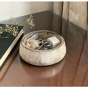 Beautiful Handmade 6" Decorative Wooden Snack Serving Bowl For Dry Fruits Chips Coffee Table Counter...