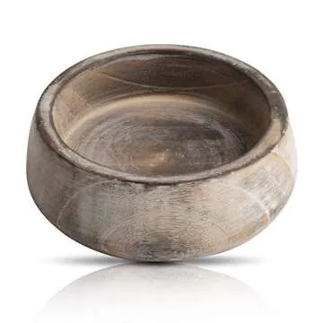 Beautiful Handmade 6" Decorative Wooden Snack Serving Bowl For Dry Fruits Chips Coffee Table Countertop Display Key Bowl Tableware Kitchen Living Room Home Decor Accents Dinnerware