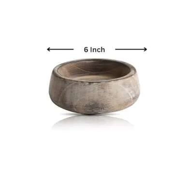 Beautiful Handmade 6" Decorative Wooden Snack Serving Bowl For Dry Fruits Chips Coffee Table Countertop Display Key Bowl Tableware Kitchen Living Room Home Decor Accents Dinnerware