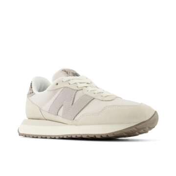 New Balance Women's 237 V1 Sneaker, White/Beige, 8