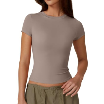 QINSEN Women's Slim Fit Double Lined Comfort T-Shirt - Soft, Stretchy & Versatile